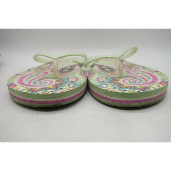 Vera Bradley Green Multi-Color Casual Slide Flip Flop Sandals Shoes Womens 7 - 8 - Picture 8 of 10